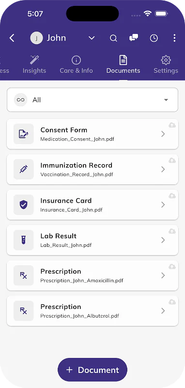 Store Important Medical Documents